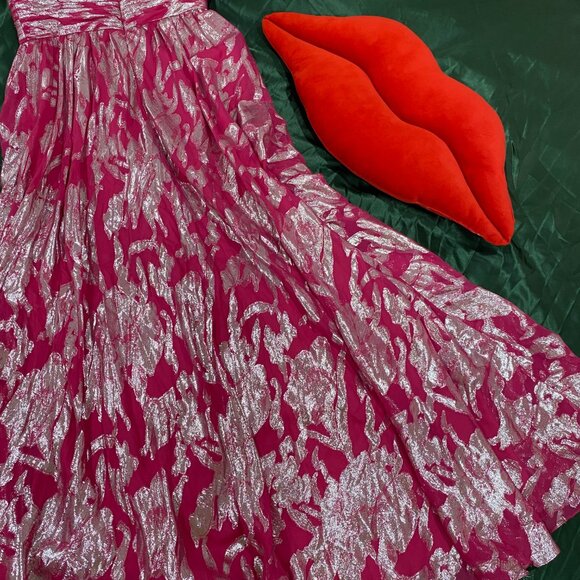 Aidan Mattox Pink And Silver Evening Gown - Picture 5 of 5